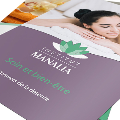 Flyer pour l'institut de beauté Manalia